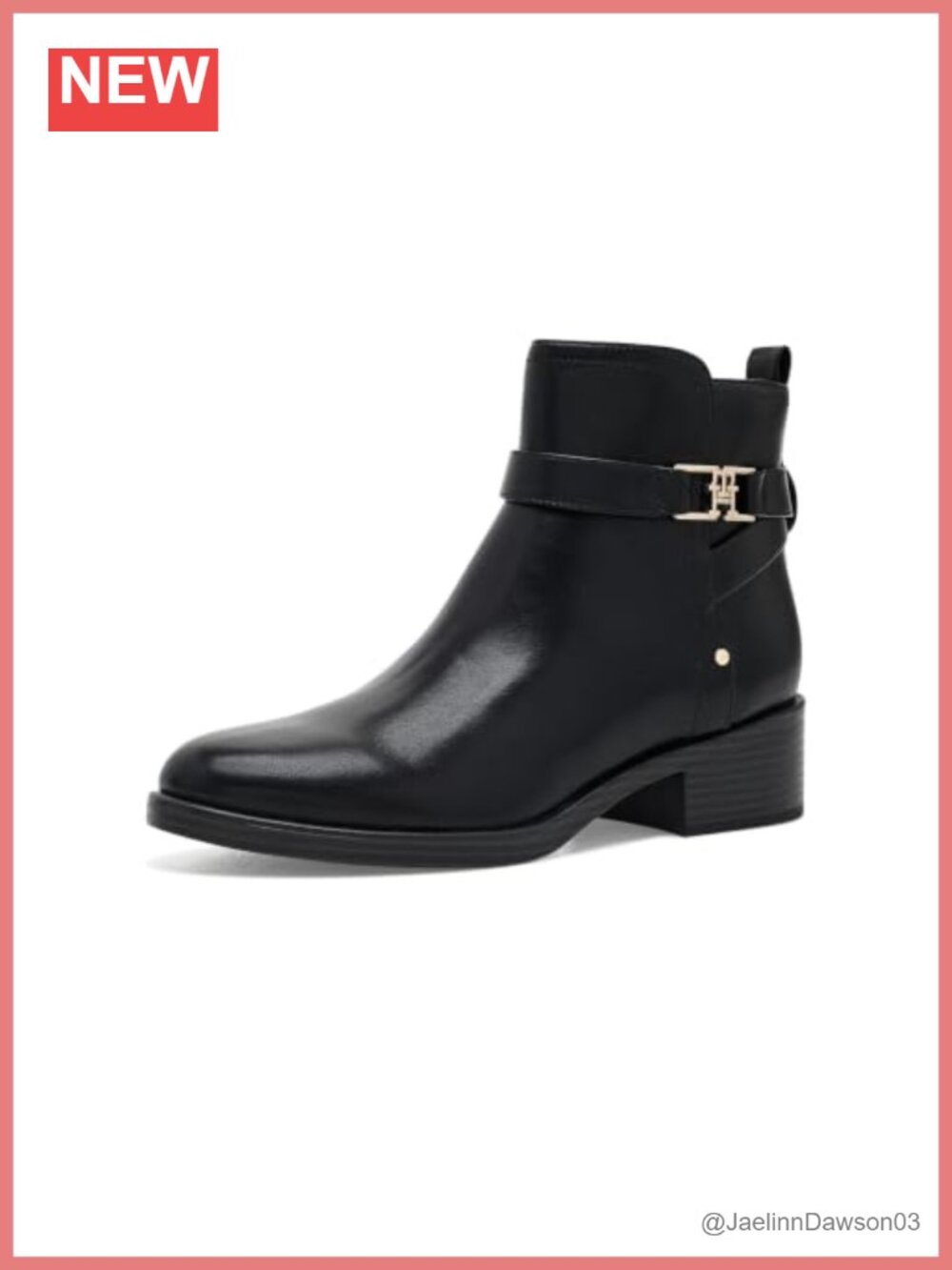 Faux Leather Round Toe Ankle Booties Block Heel Zip Closure